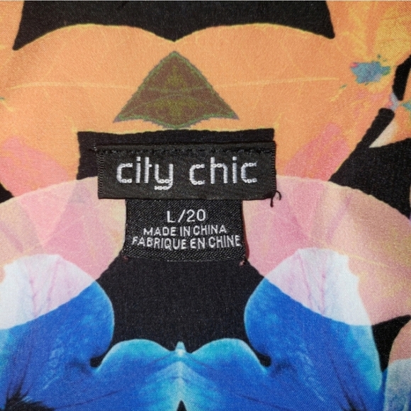 City Chic Wear to Work Floral Tunic Dress Sz 20 - Picture 11 of 12